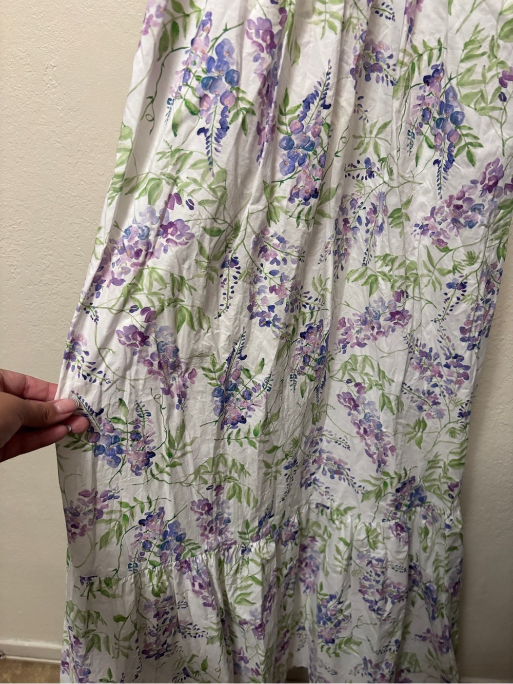 Hill House Home Anjuli Nap Dress Wisteria Floral Smocked Maxi Dress Cottage XS - Picture 5 of 9